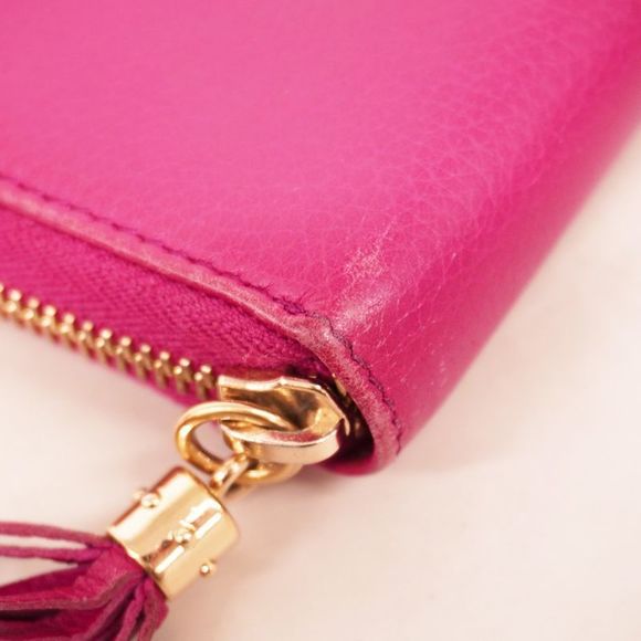 Gucci Long Wallet Soho 308004 Leather Pink Chien Pan Gold Hardware Women - Picture 5 of 10